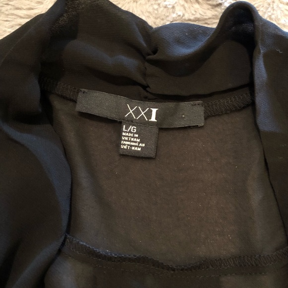 Black, Sheer, Forever 21 Open-Front Shirt - Picture 2 of 2